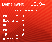 Domainbewertung von www.truelaw.de